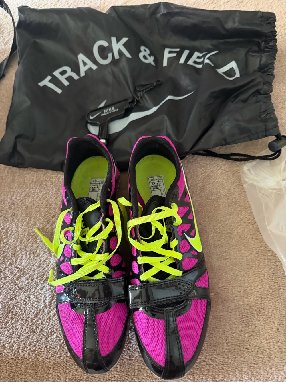 Nike Women’s Pink & Neon Yellow Track Spikes
